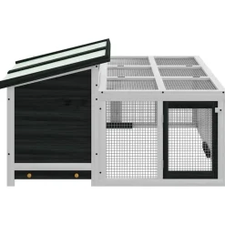 vidaXL kaninbur 144x123x67,5 cm massivt fyrretræ grå