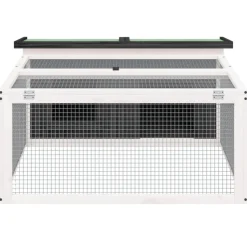 vidaXL kaninbur 117,5x97x47,5 cm massivt fyrretræ grå