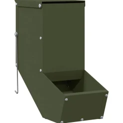 vidaXL Kaninfeeder Oliven grøn 12,5 x 26 x 28,5 cm Koldvalset Stål