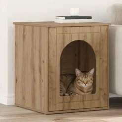 vidaXL Kat Hus Artisan eg 53 x 52 x 62 cm Konstrueret træ