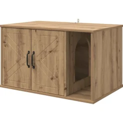 vidaXL Kat Hus Artisan eg 85 x 55 x 50 cm Konstrueret træ