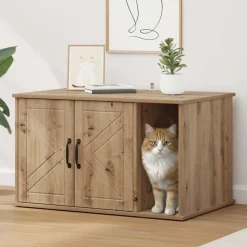 vidaXL Kat Hus Artisan eg 85 x 55 x 50 cm Konstrueret træ