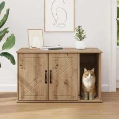 vidaXL Kat Hus Artisan eg 85 x 55 x 50 cm Konstrueret træ