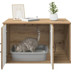 vidaXL Kat Hus Artisan eg 85 x 55 x 50 cm Konstrueret træ