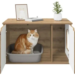 vidaXL Kat Hus Artisan eg 85 x 55 x 50,5 cm Konstrueret træ