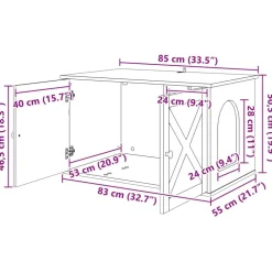 vidaXL Kat Hus Beton 85 x 55 x 50 cm Konstrueret træ
