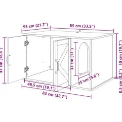 vidaXL Kat Hus Beton 85 x 55 x 50 cm Konstrueret træ