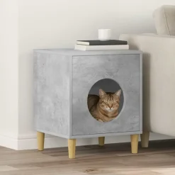 vidaXL Kat Hus Beton 42,5 x 40 x 53 cm Konstrueret træ