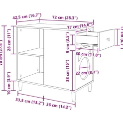 vidaXL Kat Hus Gammelt træ 72 x 42.5 x 70 cm Konstrueret træ
