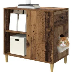 vidaXL Kat Hus Gammelt træ 72 x 42.5 x 70 cm Konstrueret træ