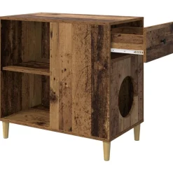 vidaXL Kat Hus Gammelt træ 72 x 42.5 x 70 cm Konstrueret træ