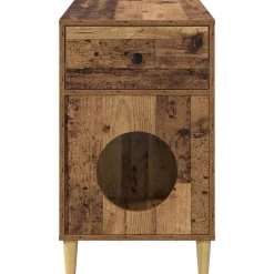vidaXL Kat Hus Gammelt træ 72 x 42.5 x 70 cm Konstrueret træ