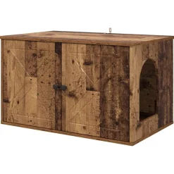 vidaXL Kat Hus Gammelt træ 85 x 55 x 50 cm Konstrueret træ