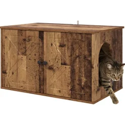 vidaXL Kat Hus Gammelt træ 85 x 55 x 50 cm Konstrueret træ