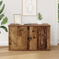 vidaXL Kat Hus Gammelt træ 85 x 55 x 50 cm Konstrueret træ