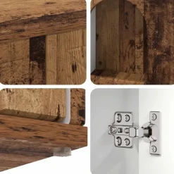 vidaXL Kat Hus Gammelt træ 85 x 55 x 50 cm Konstrueret træ