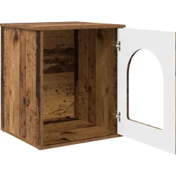 vidaXL Kat Hus Gammelt træ 53 x 52 x 62 cm Konstrueret træ
