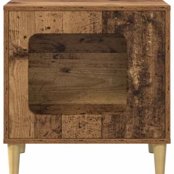 vidaXL Kat Hus Gammelt træ 51 x 30 x 52 cm Konstrueret træ