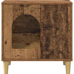 vidaXL Kat Hus Gammelt træ 51 x 30 x 52 cm Konstrueret træ