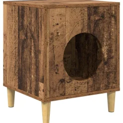 vidaXL Kat Hus Gammelt træ 42,5 x 40 x 53 cm Konstrueret træ