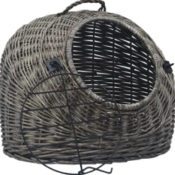 vidaXL kattetransport 45x35x35 cm naturpil grå