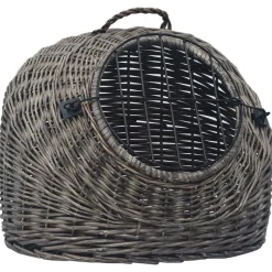 vidaXL kattetransport 45x35x35 cm naturpil grå