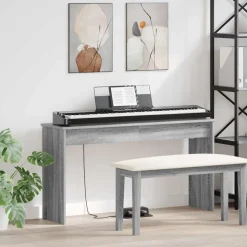 vidaXL Keyboard Stand Grå Sonoma 120 x 32 x 64 cm Konstrueret træ