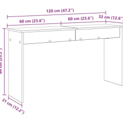 vidaXL Keyboard Stand Grå Sonoma 120 x 32 x 64 cm Konstrueret træ