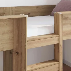 vidaXL Køjeseng til Børn Artisan Egetræ 100 x 200 cm Konstrueret træ