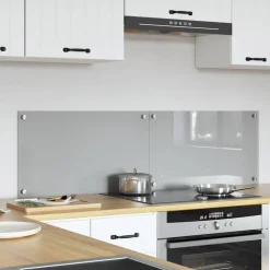 vidaXL Køkkenbacksplash 2 pcs Lysegrå 70 x 40 cm hærdet glas