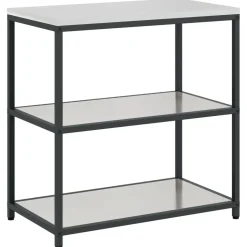 vidaXL Køkkenopbevaring med hylde Sølv 90 x 50 x 92 cm Stål