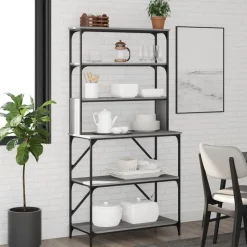 vidaXL køkkenreol 6 hylder 90x40x180 cm konstrueret træ grå sonoma-eg