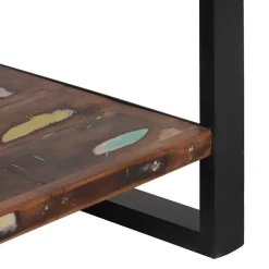 vidaXL Køkkenreol Mønstret og sort 80 x 40 x 160 cm Solid genbrugs træ