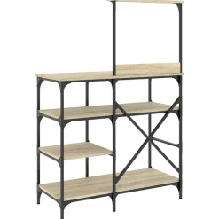 vidaXL køkkenreol 90x40x132 cm konstrueret træ og metal sonoma-eg