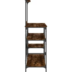 vidaXL køkkenreol 90x40x132 cm konstrueret træ og metal røget eg