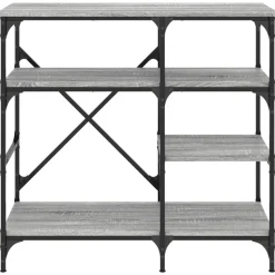 vidaXL køkkenreol 90x40x84 cm konstrueret træ og metal grå sonoma-eg