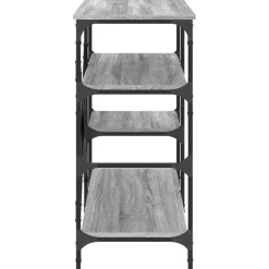 vidaXL køkkenreol 90x40x84 cm konstrueret træ og metal grå sonoma-eg