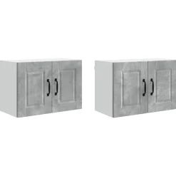 vidaXL Køkkenskab 2 pcs Beton Grå 60 x 31 x 40 cm Konstrueret træ