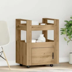 vidaXL Køkkenvogn artisan eg 60 x 45 x 80 cm Konstrueret træ