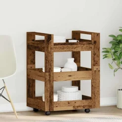 vidaXL Køkkenvogn Egetræ 60 x 45 x 80 cm Konstrueret træ