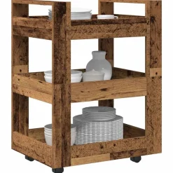 vidaXL Køkkenvogn Egetræ 60 x 45 x 80 cm Konstrueret træ