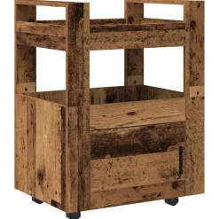 vidaXL Køkkenvogn Gammelt træ 60 x 45 x 80 cm Konstrueret træ