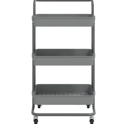 vidaXL køkkenvogn med 3 hylder 42x35x85 cm jern og ABS grå
