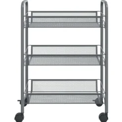 vidaXL køkkenvogn med 3 hylder 46x26x64 cm jern grå