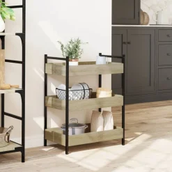 vidaXL køkkenvogn 50x30x70 cm konstrueret træ sonoma-eg