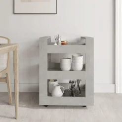 vidaXL køkkenvogn 60x45x80 cm konstrueret træ betongrå