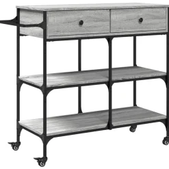 vidaXL køkkenvogn 105x42x95 cm konstrueret træ grå sonoma-eg