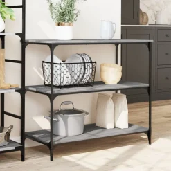 vidaXL køkkenvogn 102x50x95 cm konstrueret træ grå sonoma-eg