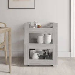 vidaXL køkkenvogn 60x45x80 cm konstrueret træ grå sonoma-eg