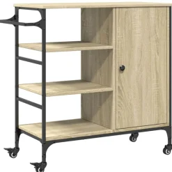 vidaXL køkkenvogn 87,5x38,5x84,5 cm konstrueret træ sonoma-eg